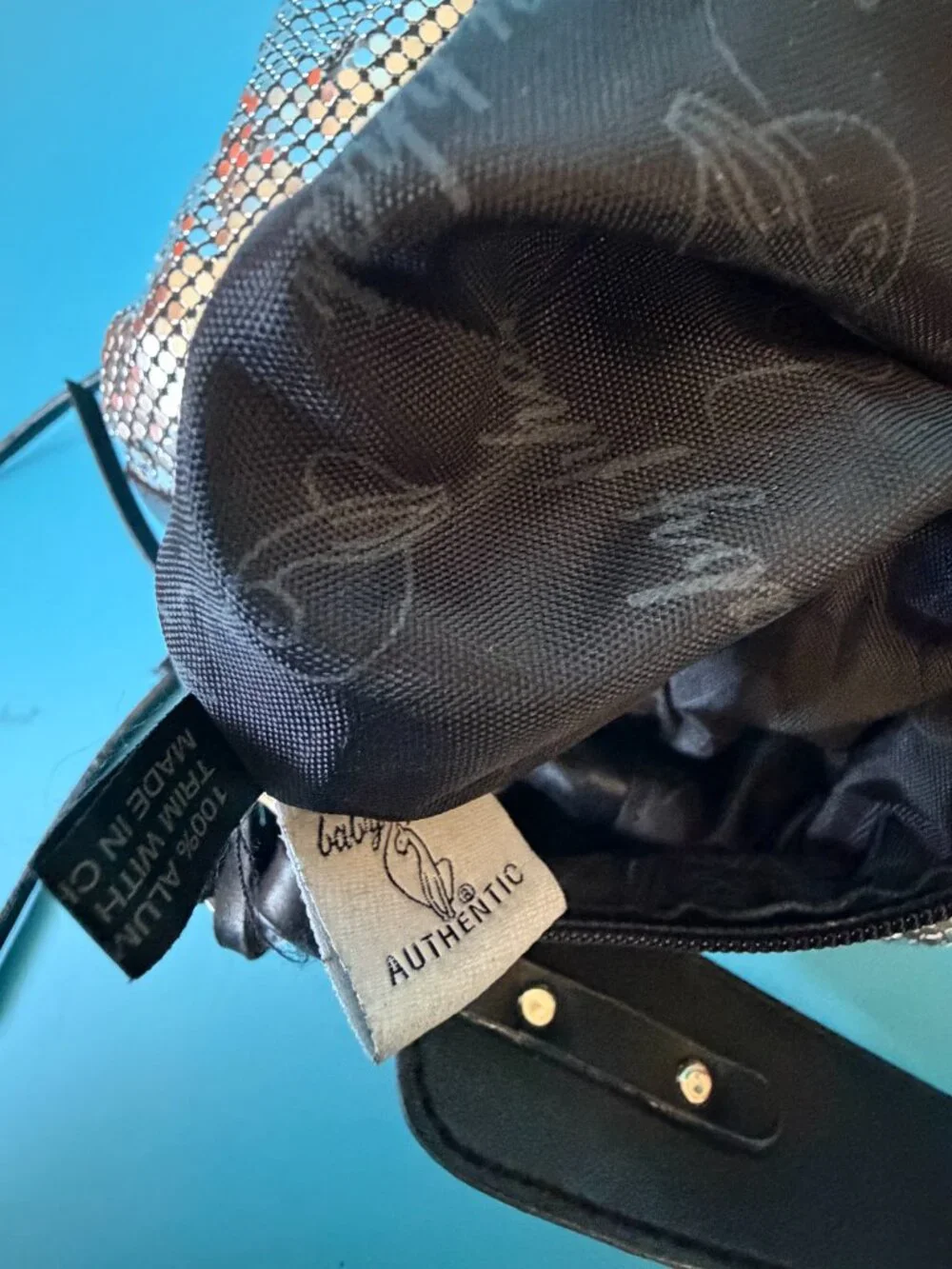 Baby Phat Y2K Silver Aluminum Metal Mesh Crescent Hobo Bag Vintage Y2K